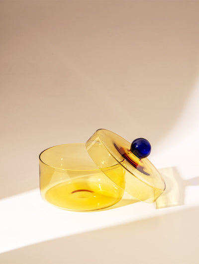 Aurora Glass Jar - Yellow (Set of 2)
