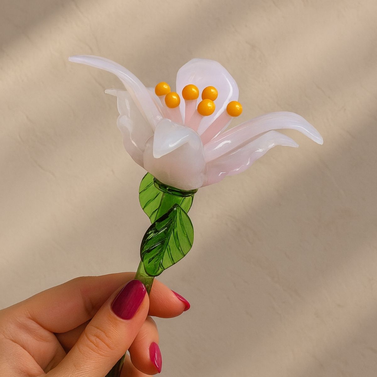 Bloom of Light – Hand-Blown Glass Lily