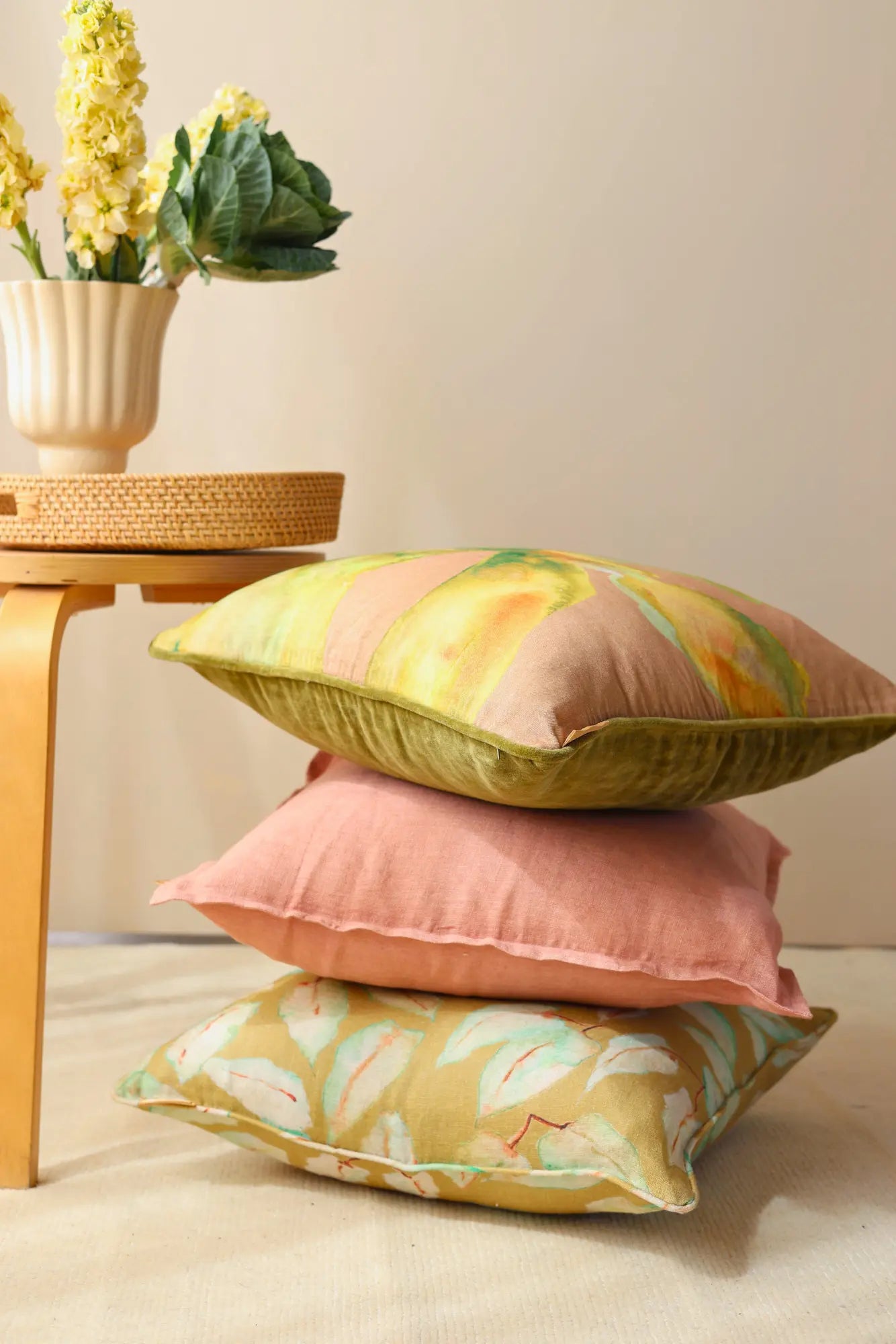 Bloom Blush Velvet Cushion Cover