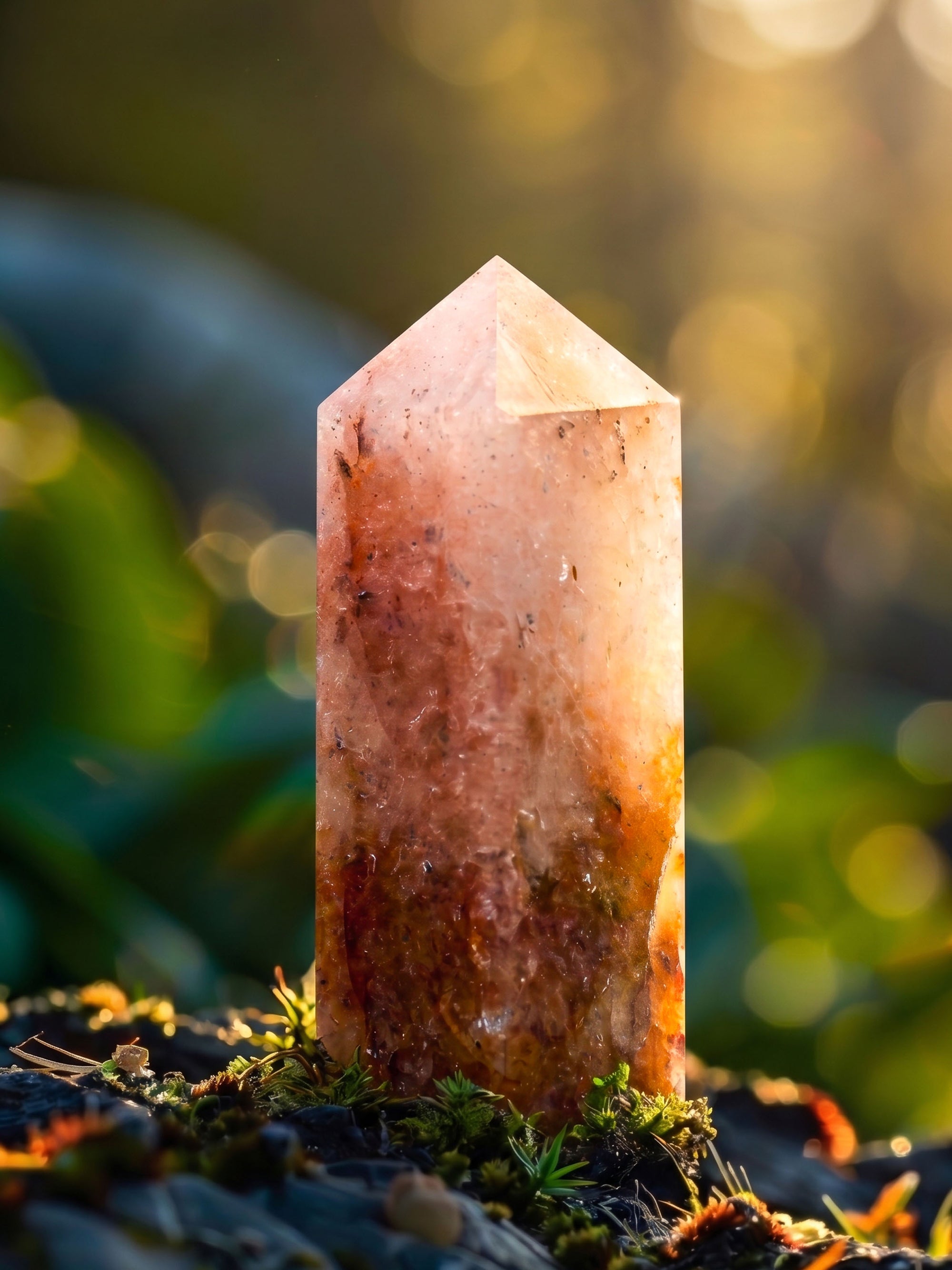 Semi-precious Gemstone - Strawberry Quartz Tower