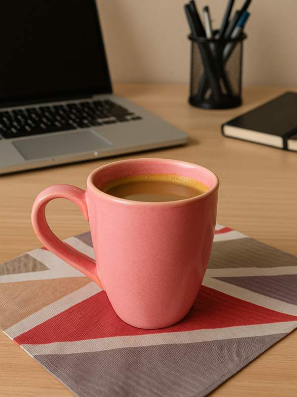 Glossy  Pink Ceramic Coffee Mug – 350ML