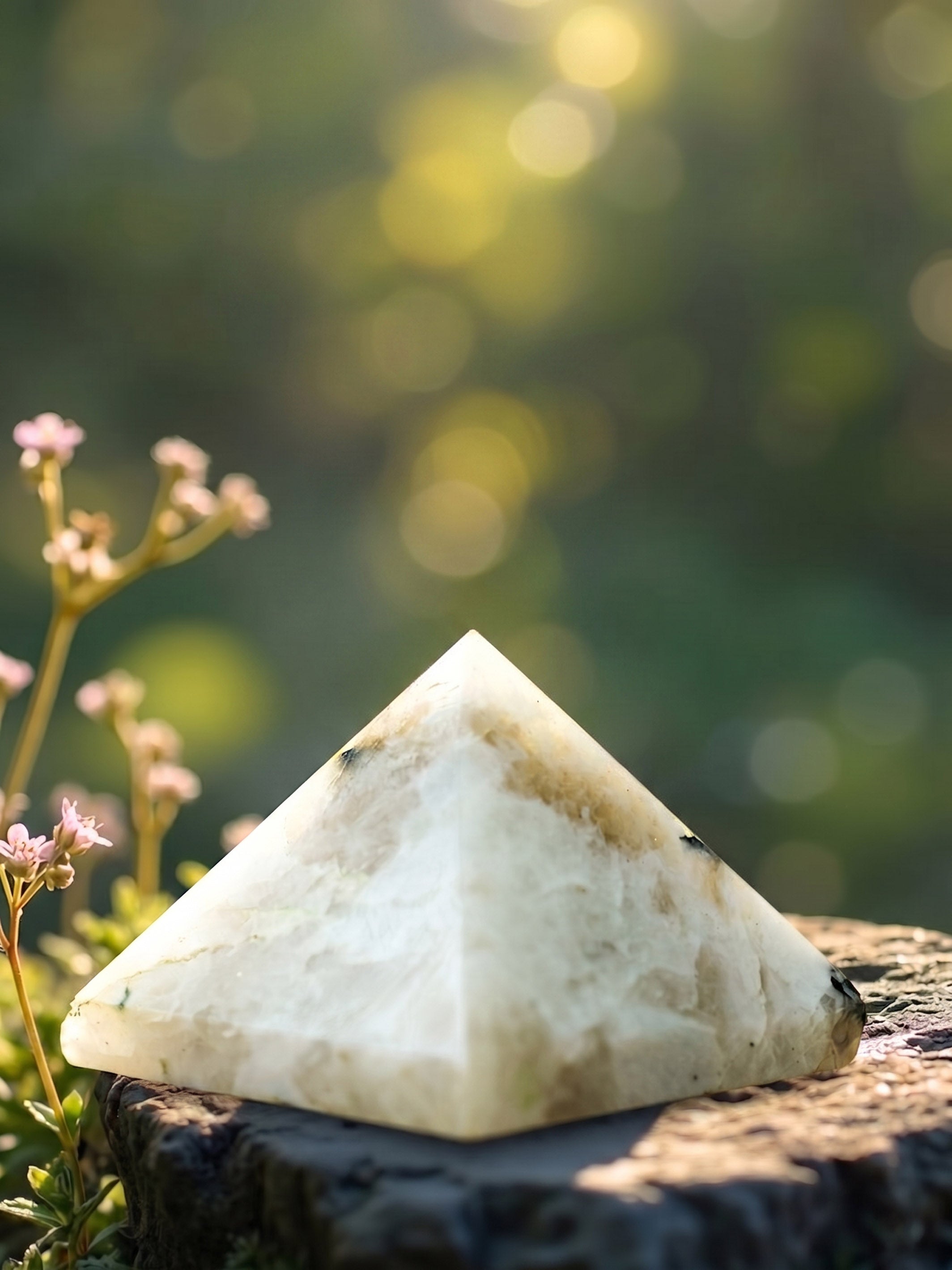Semi-precious Gemstone - Rainbow Moonstone Pyramid