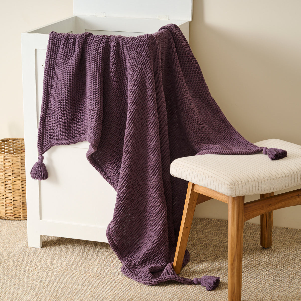 Sea Sponge Cotton Waffle Throw