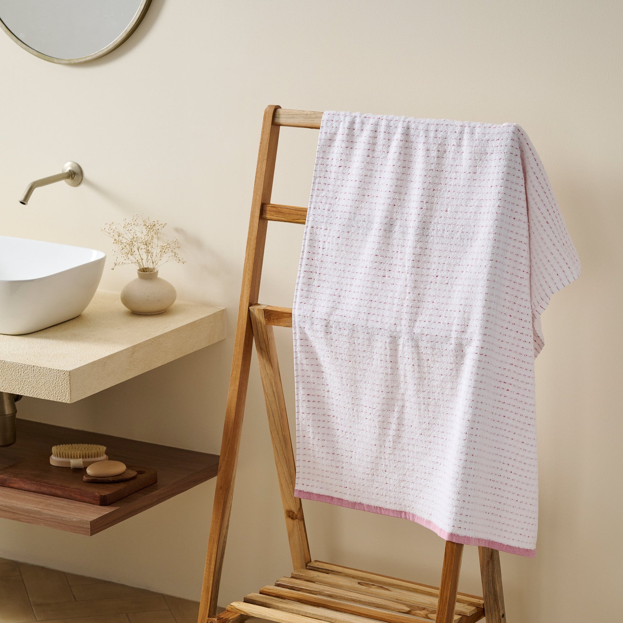 Drizzle | Cotton | Dobby Stripe Terry | Bath Towel
