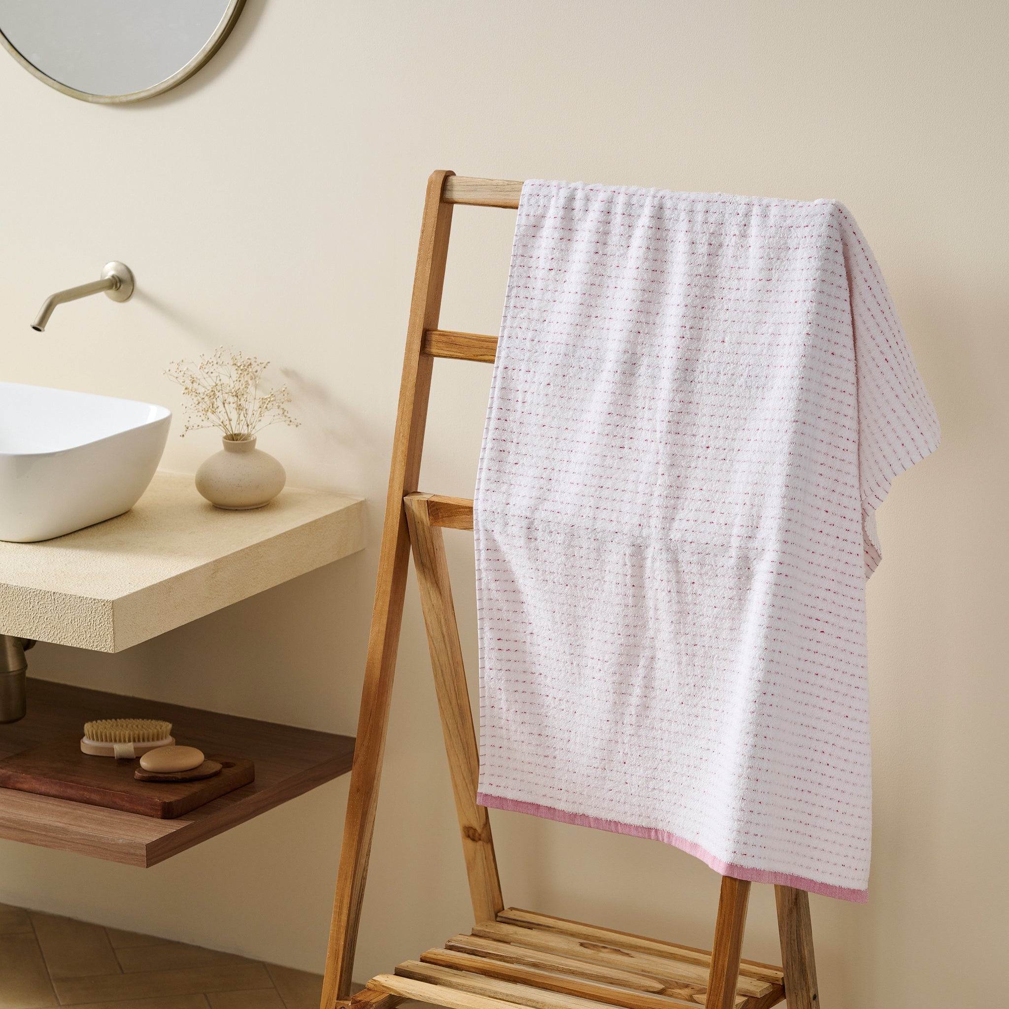 Drizzle | Cotton | Dobby Stripe Terry | Bath Towel