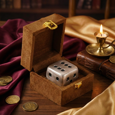 Luxury Silver Dice Paperweight with Premium Gift Box – Designer Desk Accessory