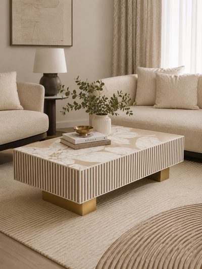 Inlay Luxom Hibiscus Rectangular Coffee Table