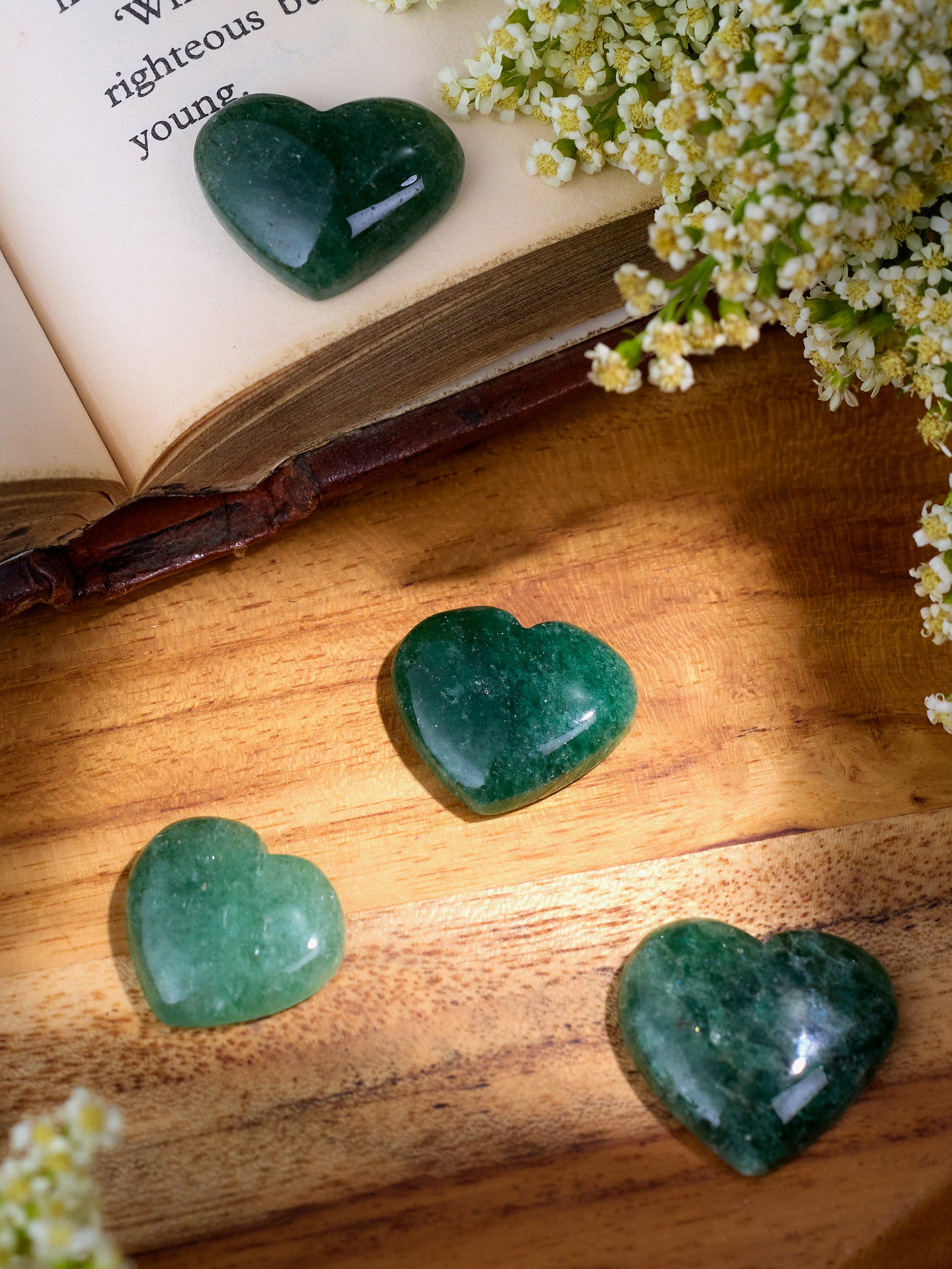 Semi-precious Stone - Moss Agate Heart