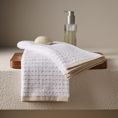 Drizzle | Cotton | Dobby Stripe Terry | Hand Towel