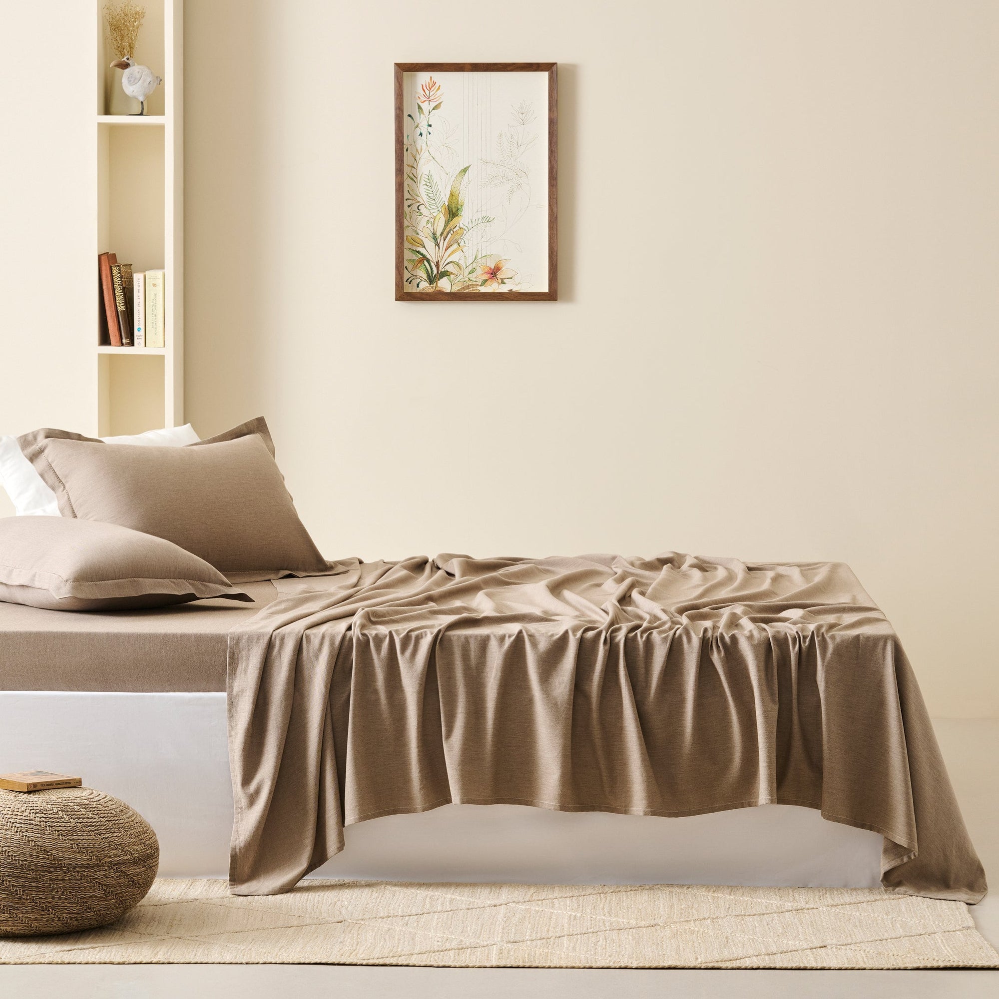 Roasted Walnut | Cotton Bamboo | Chambray | Bedsheet