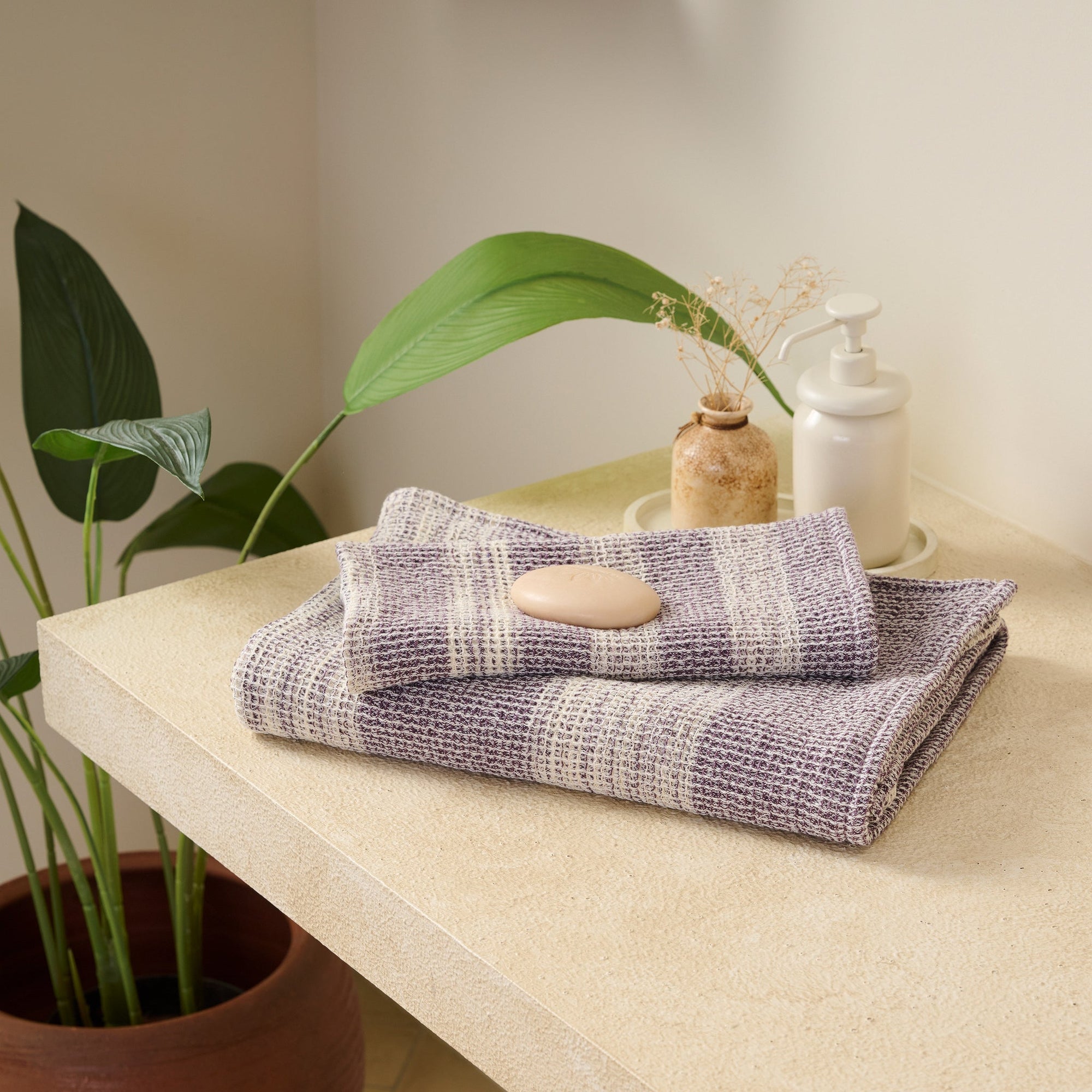 Aura | Cotton | Waffle Space Dyed | Bath Set