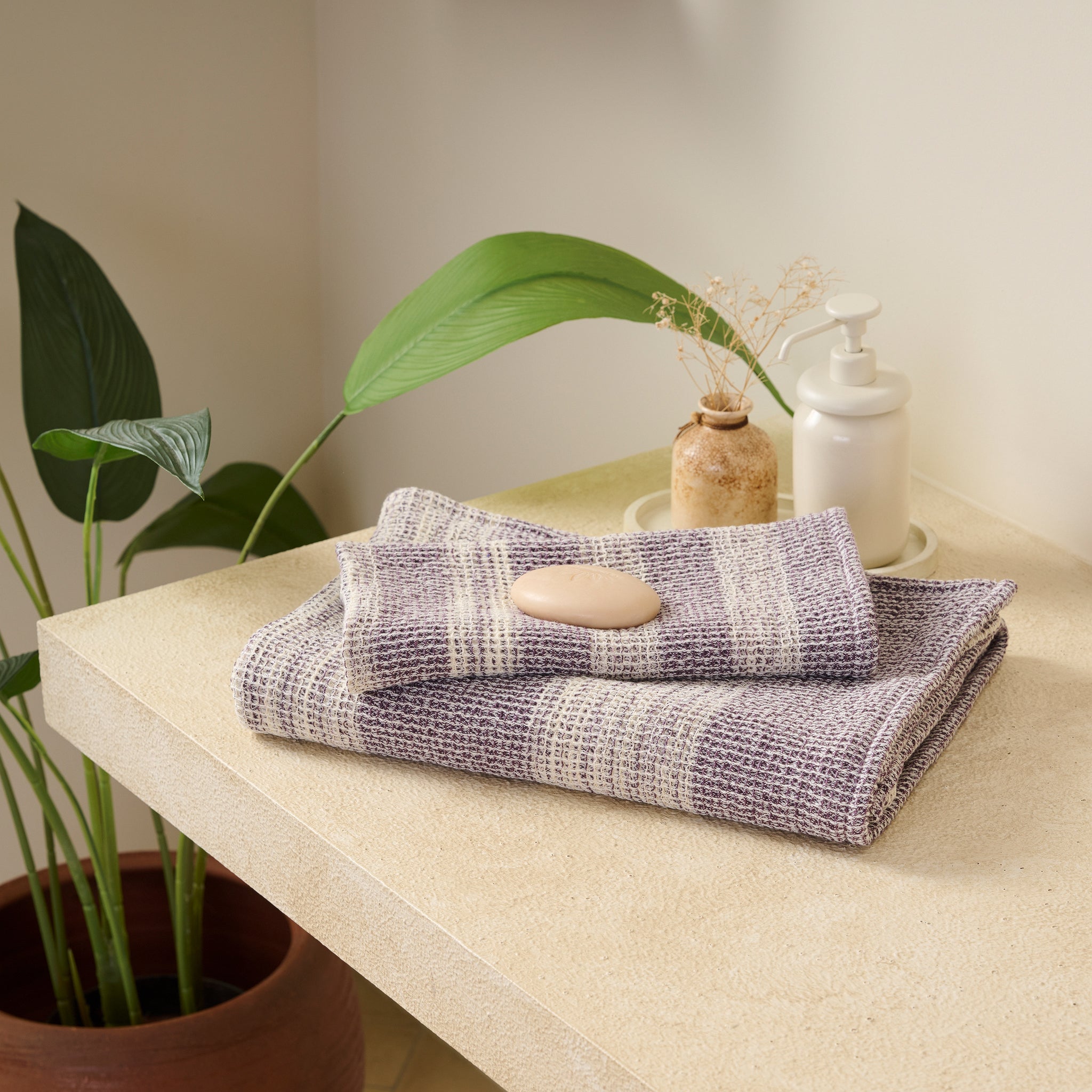 Aura | Cotton | Waffle Space Dyed | Bath Set