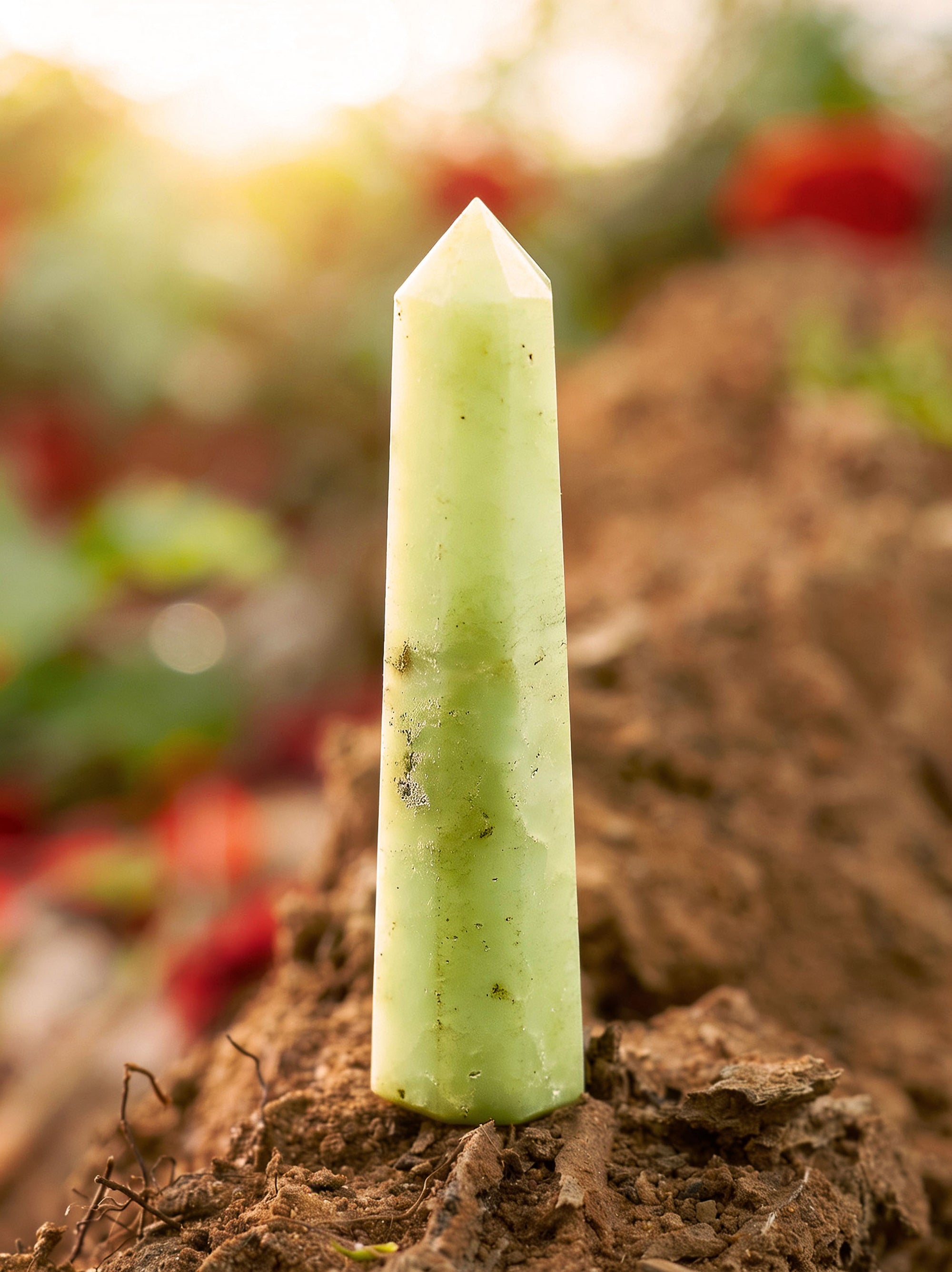 Semi-precious Gemstone - Chrysoprase Obelisk