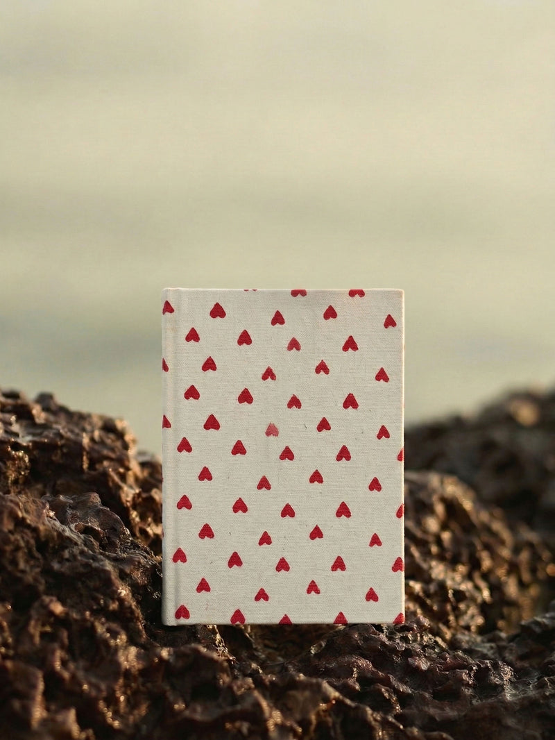 Handcrafted Red Hearts on White A5 Journal Diary