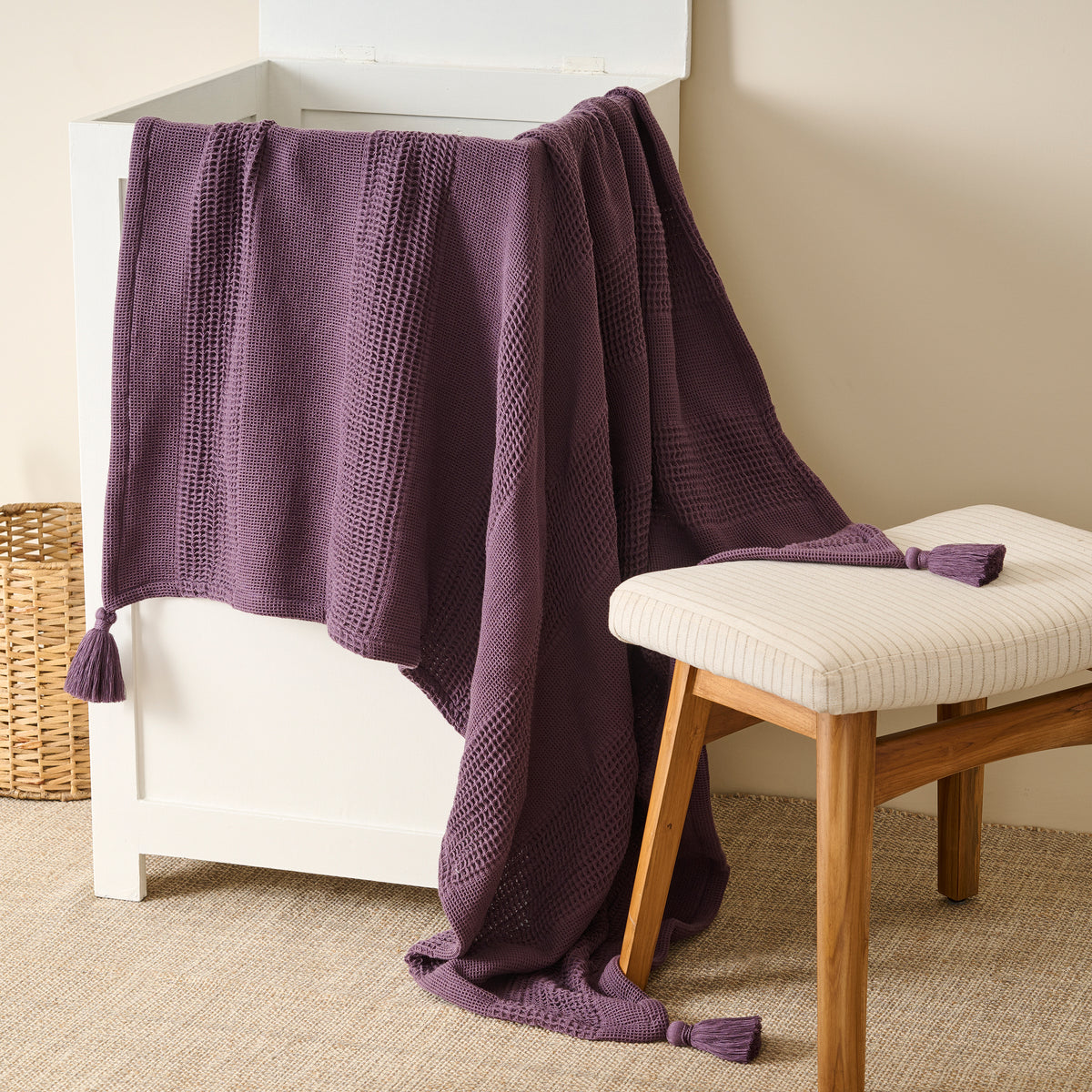 Layer Sponge Cotton Waffle Throw