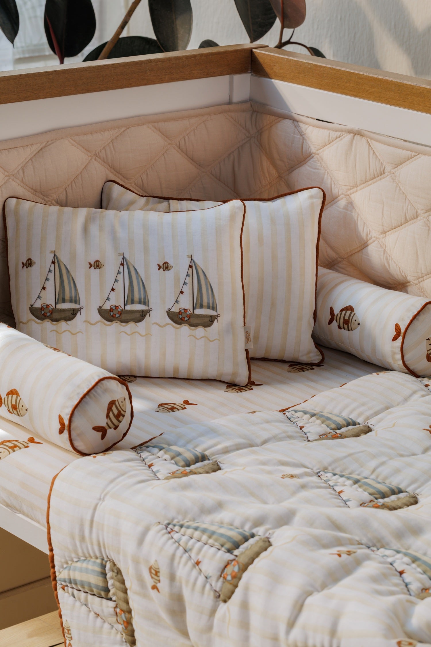 The Sea Shore  Organic Cotton Baby Pillow