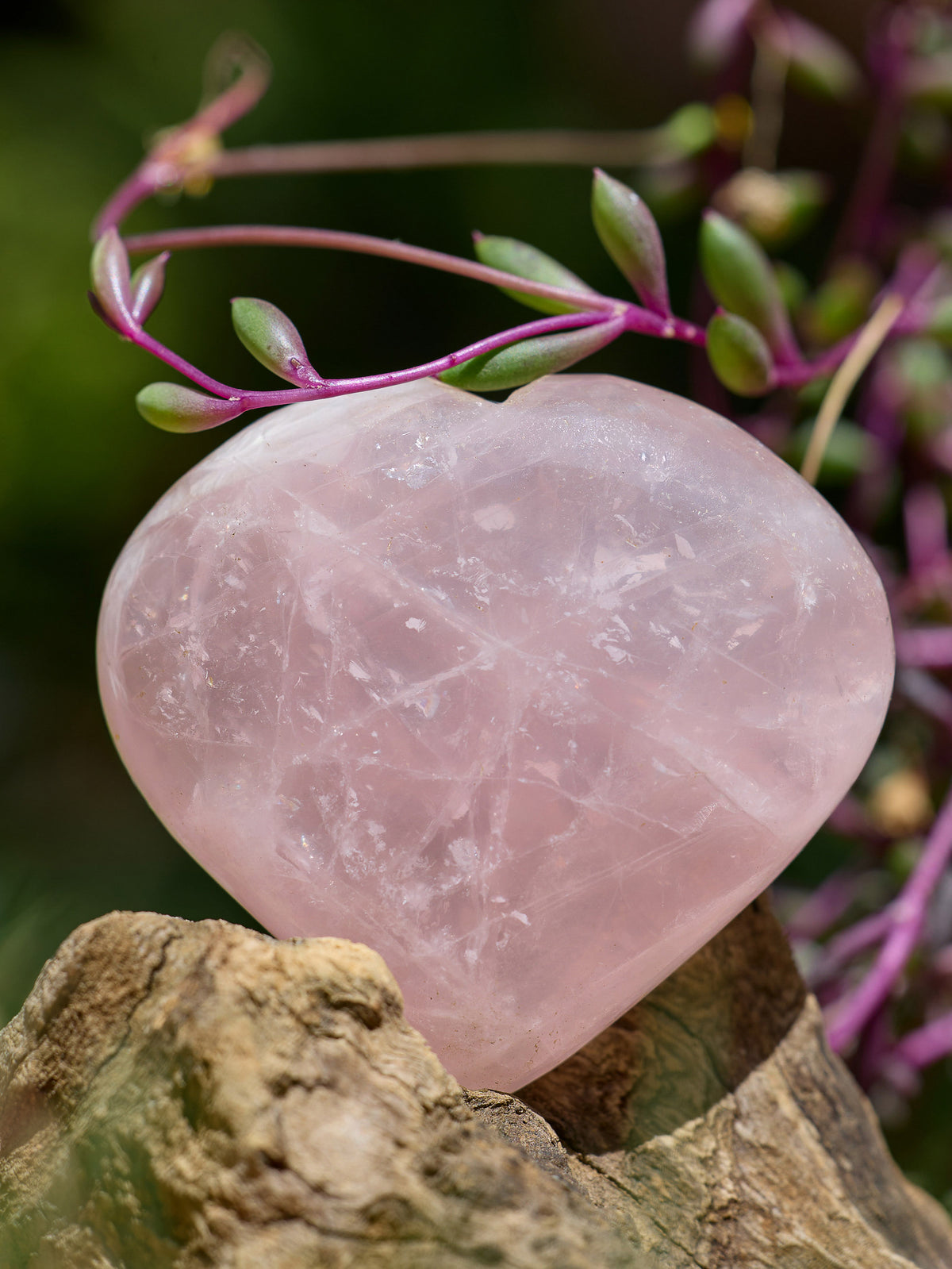 Semi-precious Gemstone - Rose Quartz Heart - Product Image 