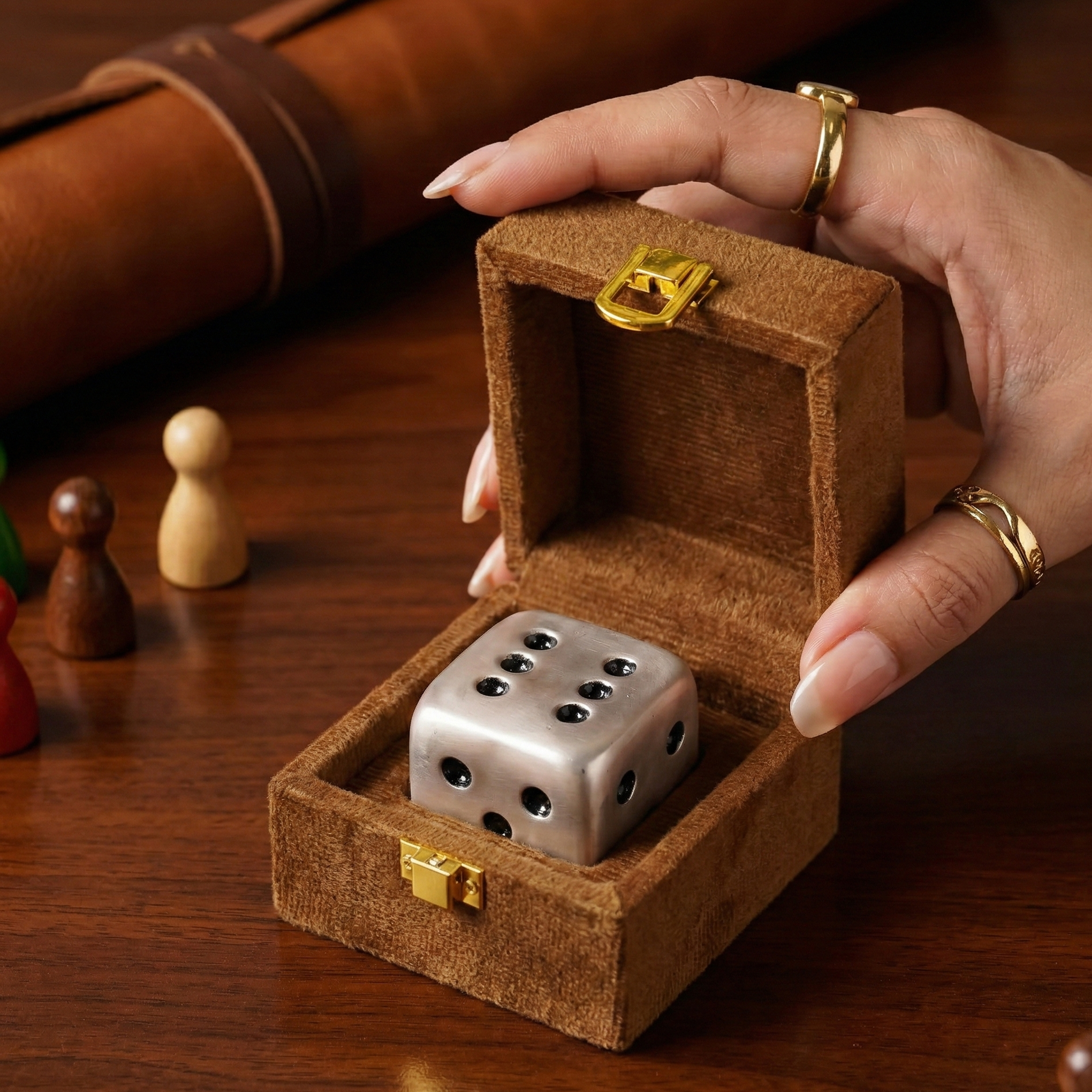 Luxury Silver Dice Paperweight with Premium Gift Box – Designer Desk Accessory