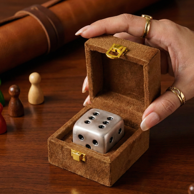 Luxury Silver Dice Paperweight with Premium Gift Box – Designer Desk Accessory