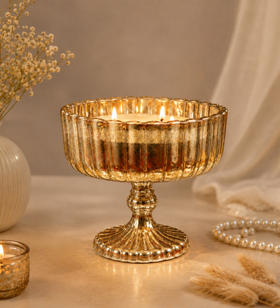 Silver Shimmer Urli Decorative Candle – Elegant Festive Soy Wax Candle - https://artecasa.in/