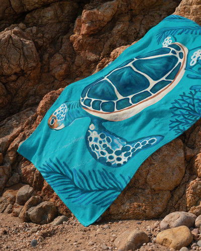 Turtled Printed Beach Towel
