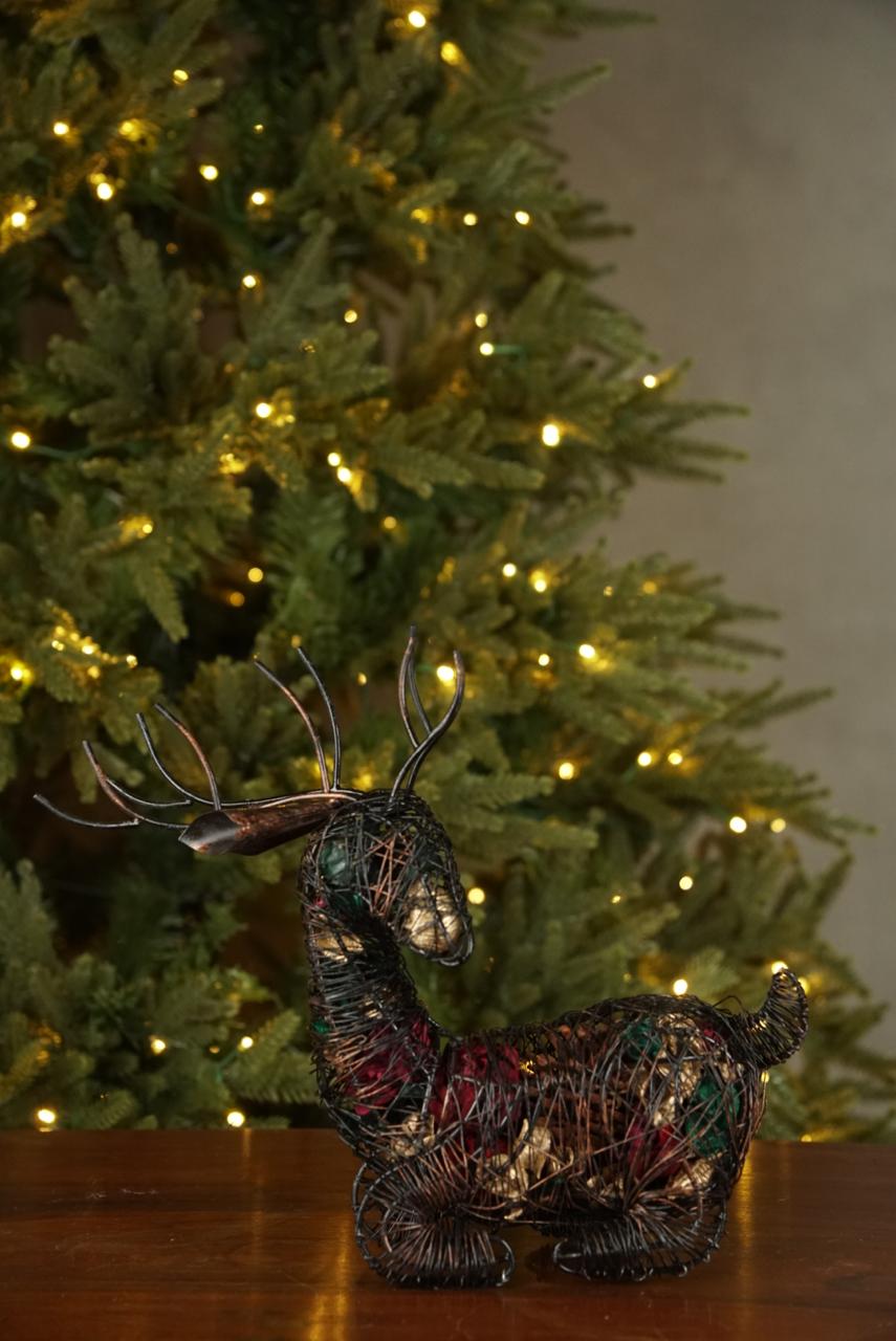 Metal Cage reindeer potpourri