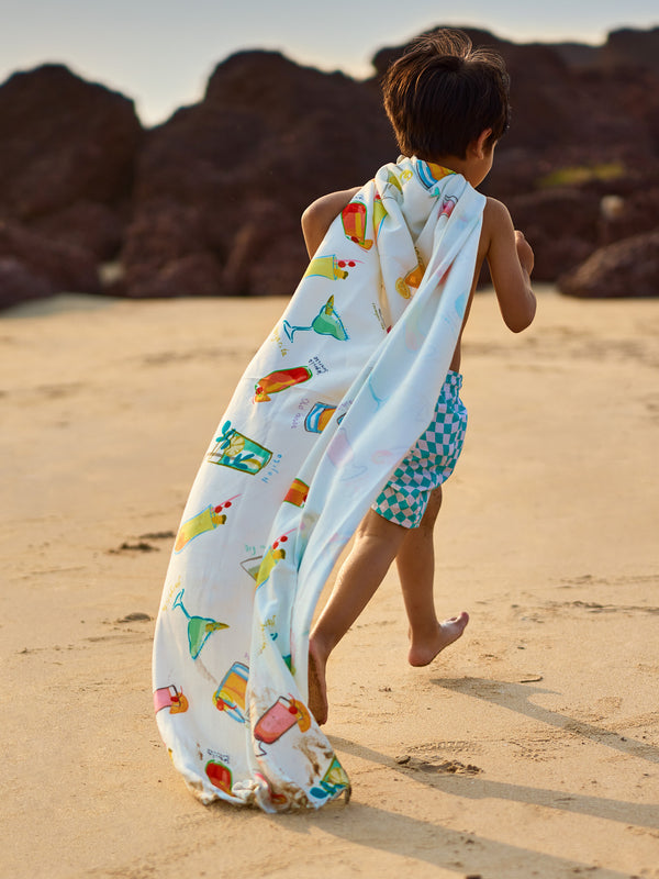 Happy Hour Printed Beach Towel
