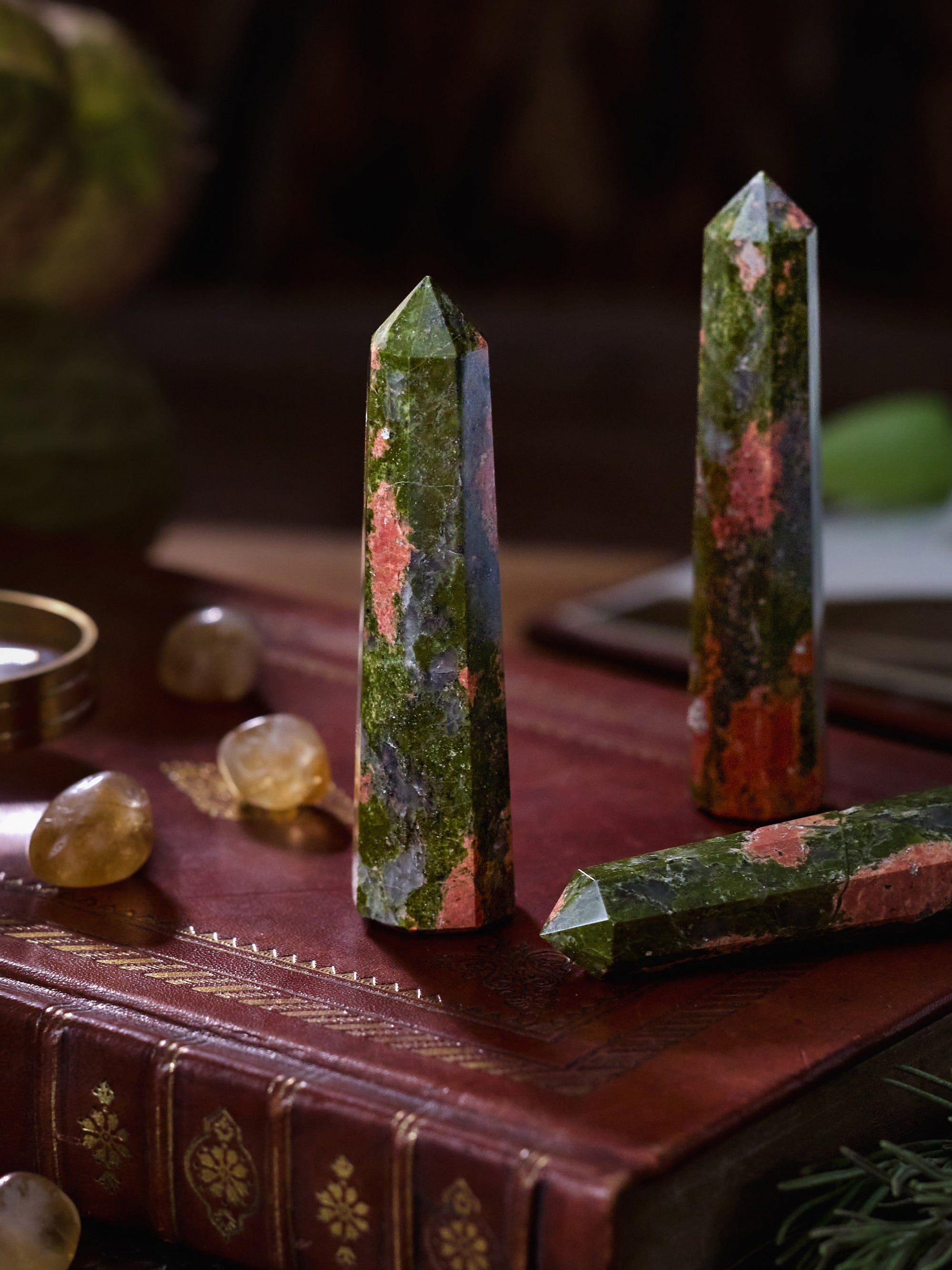 Semi-precious Gemstone - Unakite Tower