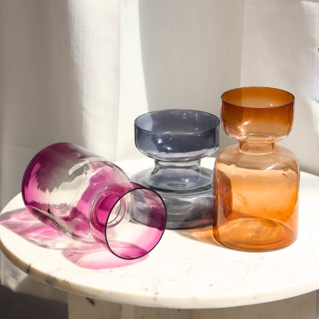 Haze Brown Glass Vase