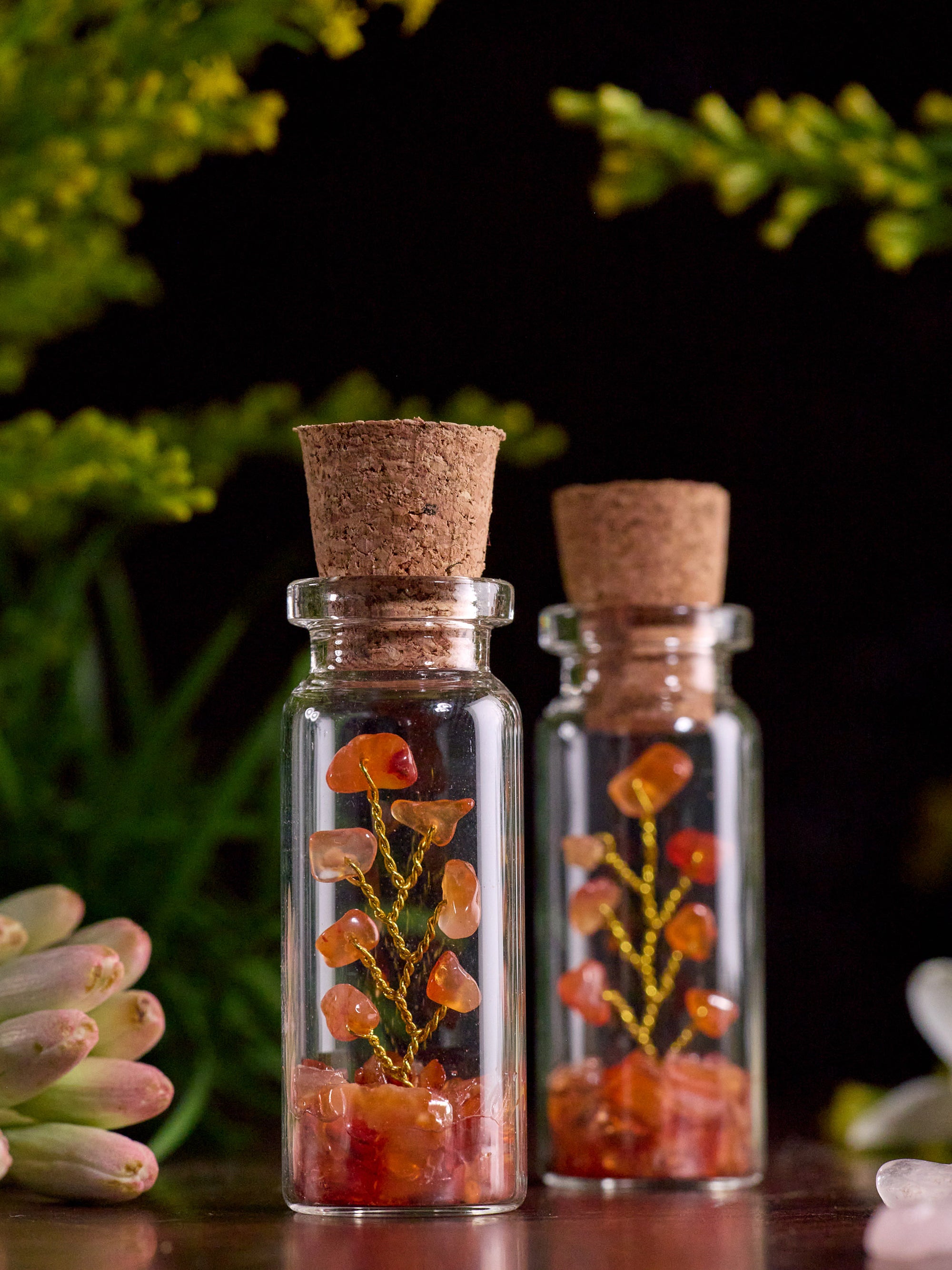 Semi-precious Gemstone - Carnelian Bottle Tree - Set of 2