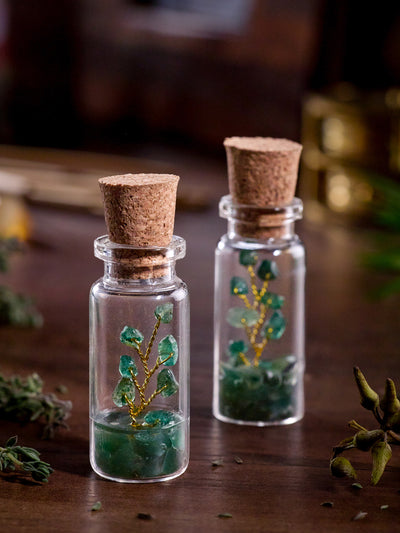 Semi-precious Gemstone - Green Aventurine Bottle Tree - Set of 2