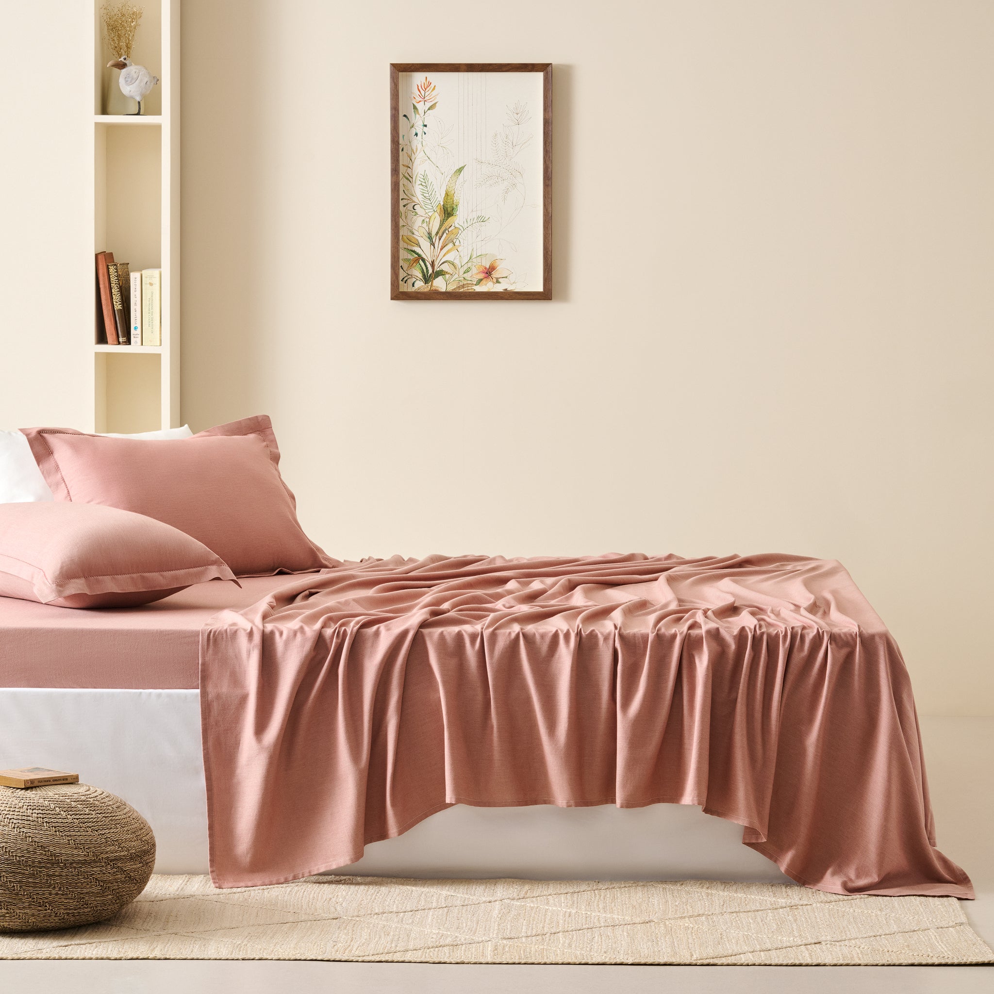 Rustic Terracotta | Cotton Bamboo | Chambray | Bedsheet - Product Image 