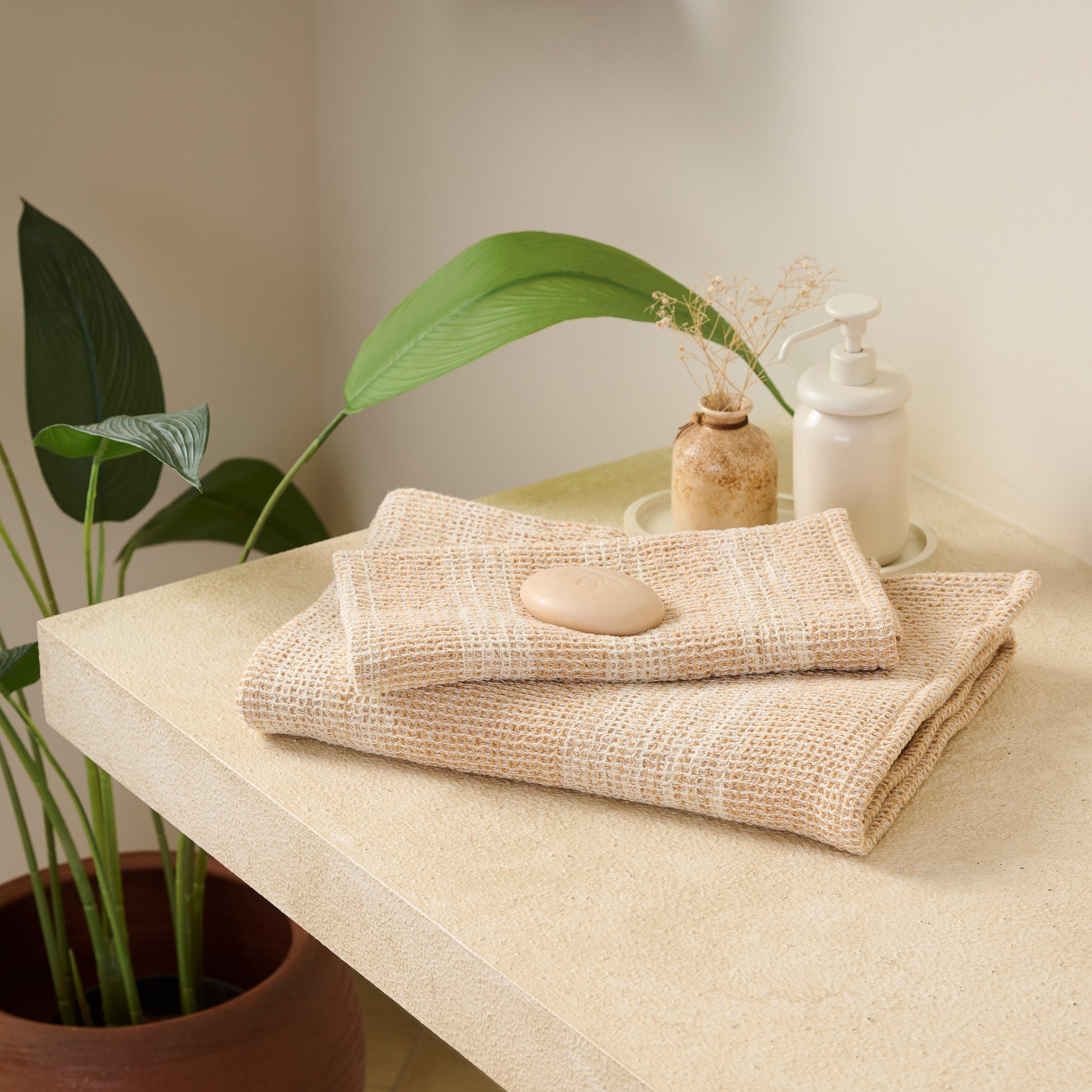 Aura | Cotton | Waffle Space Dyed | Bath Set