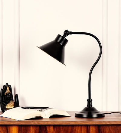 Curved Study Desk Lamp, Black – Adjustable Head