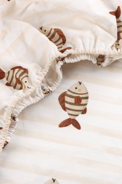 The Sea Shore  Organic Cotton Fitted Cot Sheet