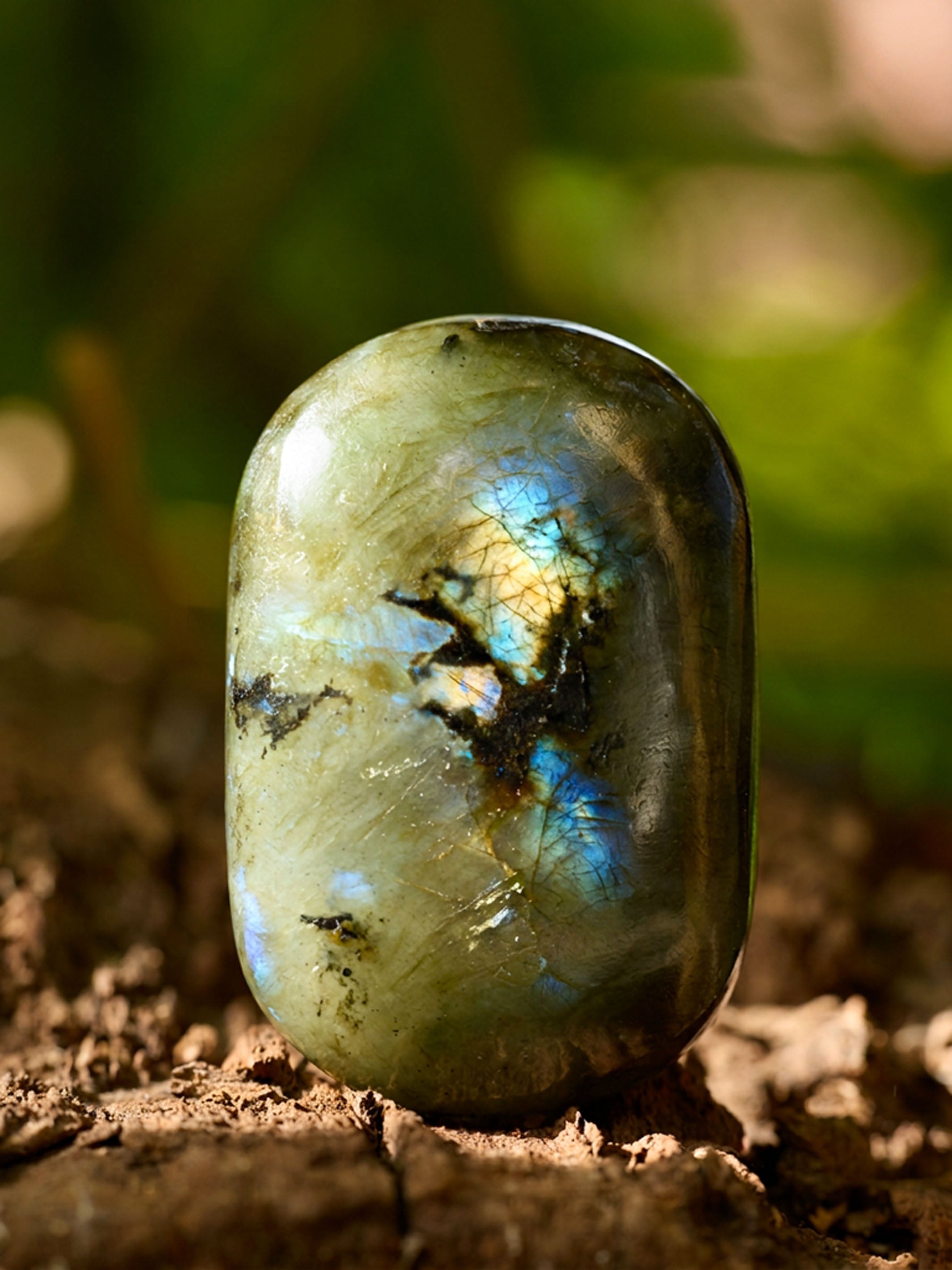 Semi-precious Gemstone - Labradorite Palmstone - Product Image 