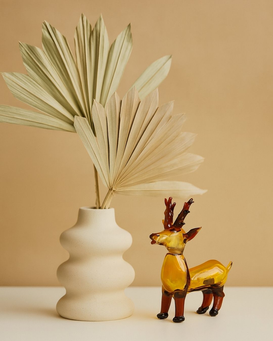 Amber Stag — Handblown Glass Sculpture