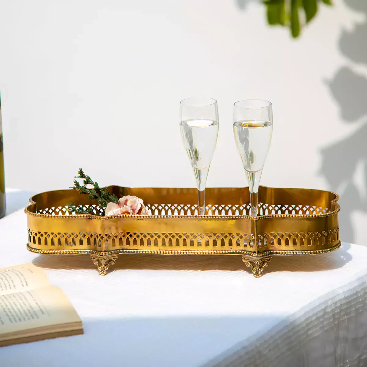 Victorian Rectangular Tray Gold