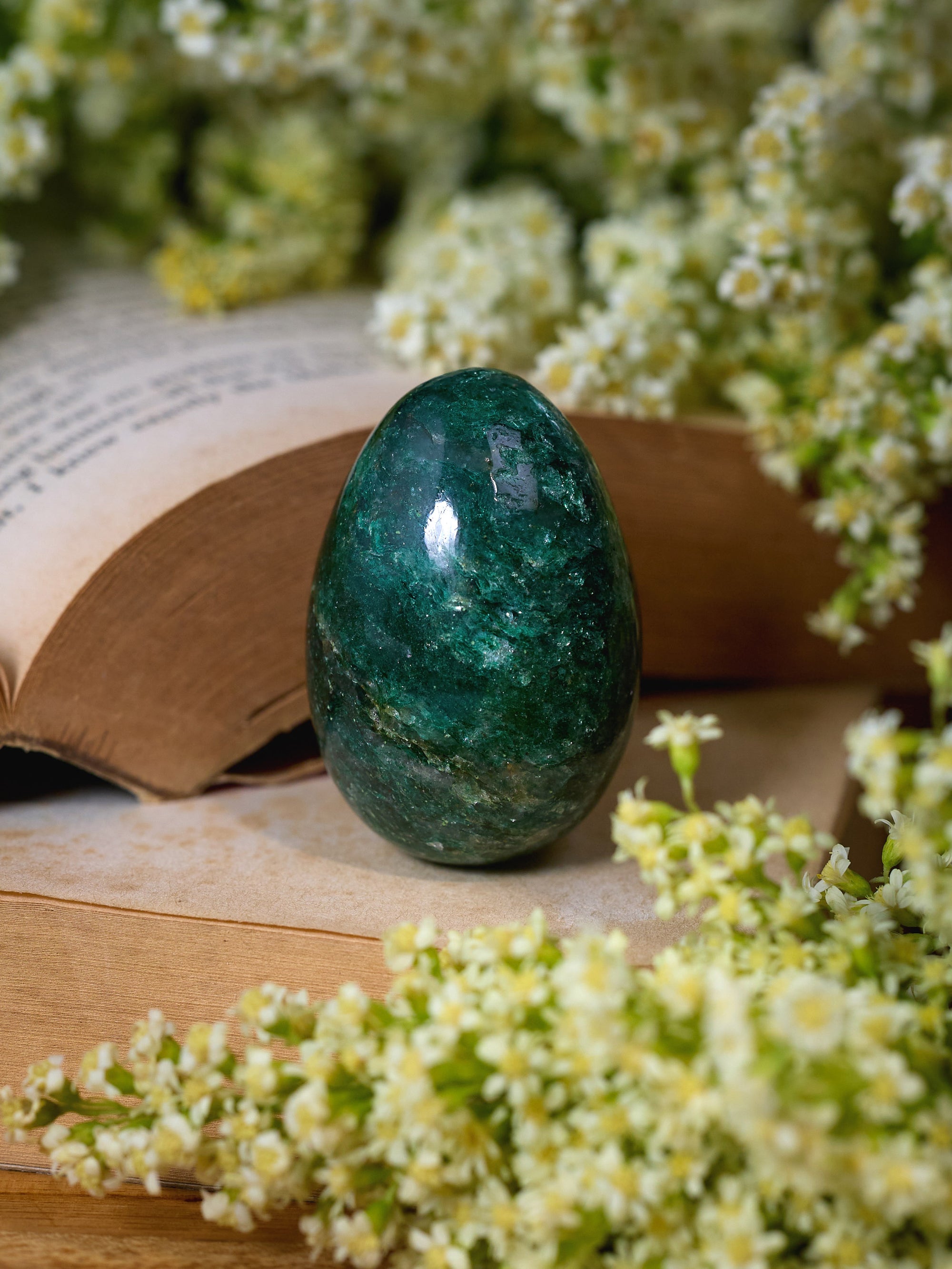 Semi-precious Stone - Moss Agate Egg