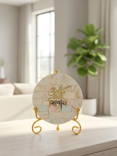 MoP Decorative Plate with Metal Stand | Om Namah Shivaya