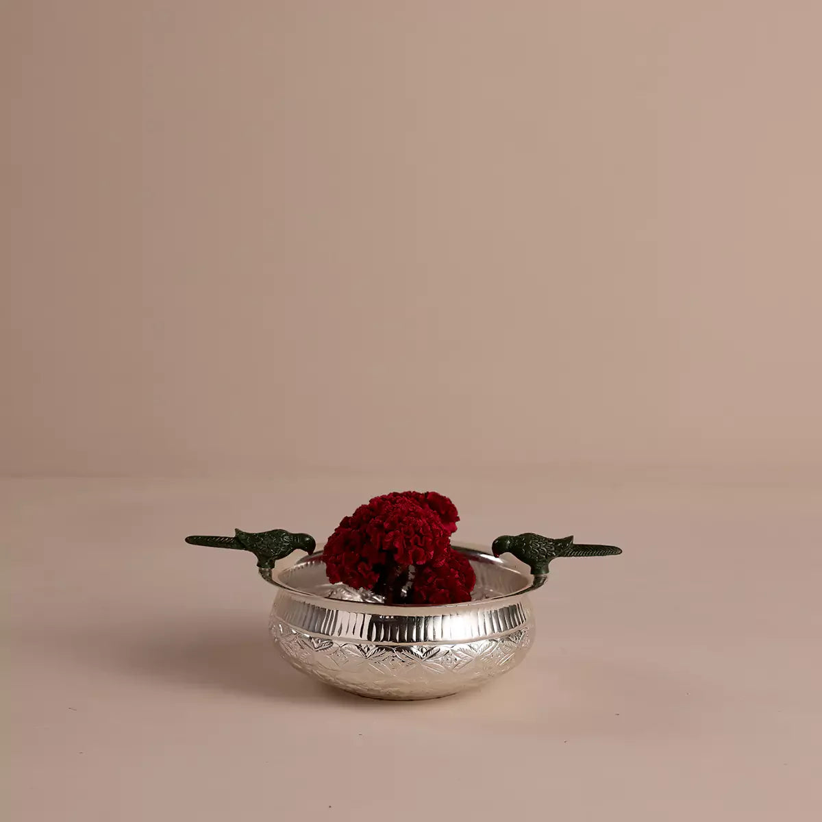 Parrot Brass Urli Medium - Silver