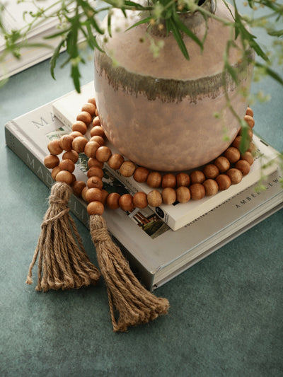 Farmhouse Wooden Bead Garland