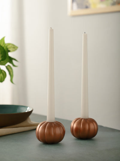 Rose Gold Pumpkin Candle Holder