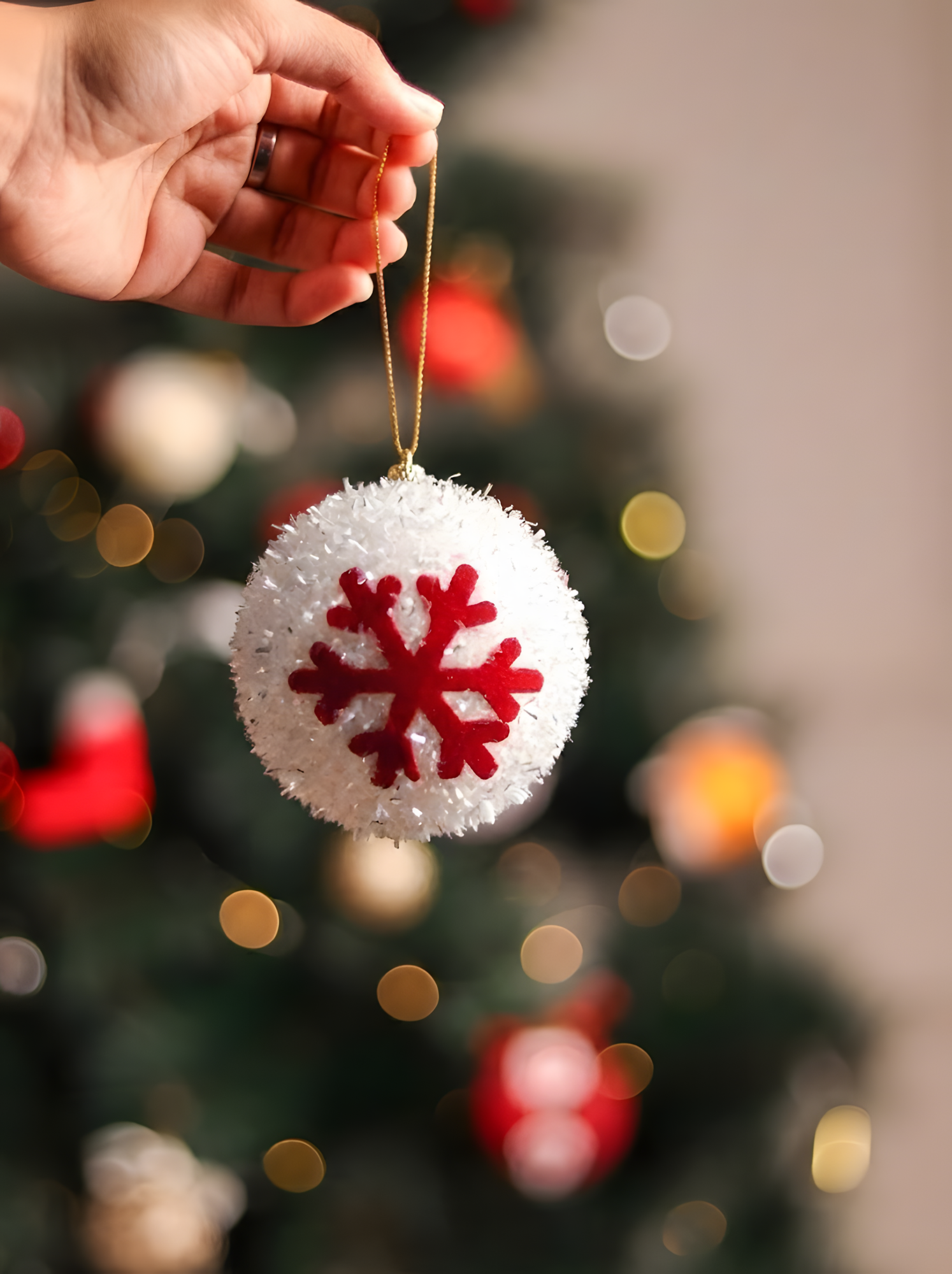 Frosted Snowball Christmas Ornaments (Pack of 3)