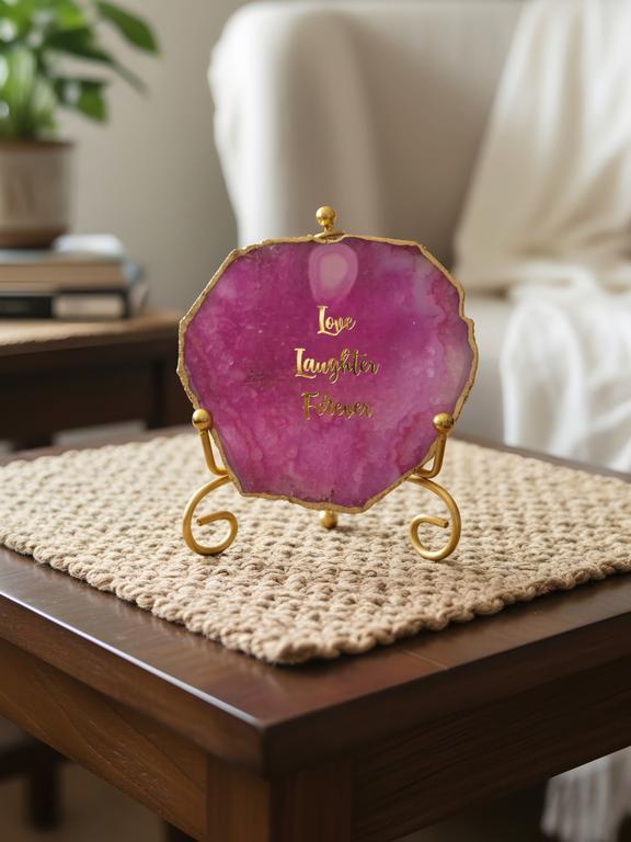 Natural Agate Stone Showpiece | Love & Laughter