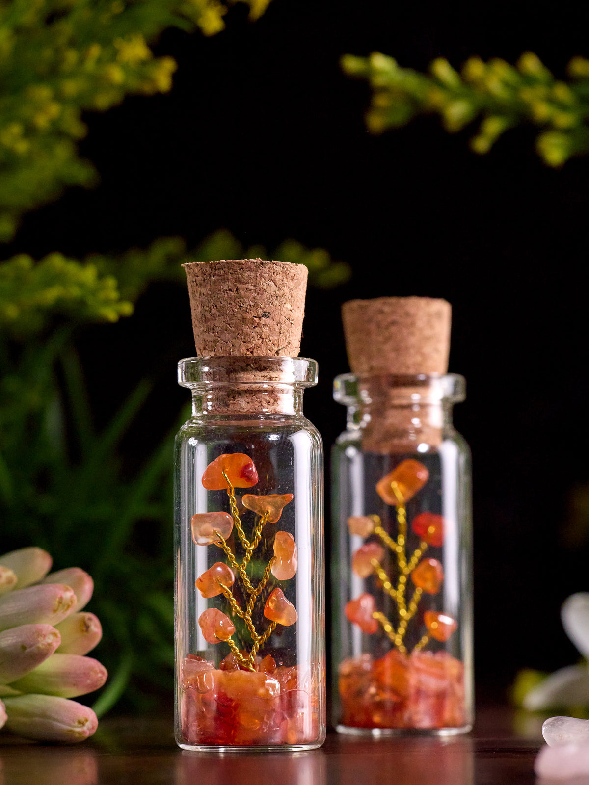 Semi-precious Gemstone - Carnelian Bottle Tree - Set of 2 - Product Image 