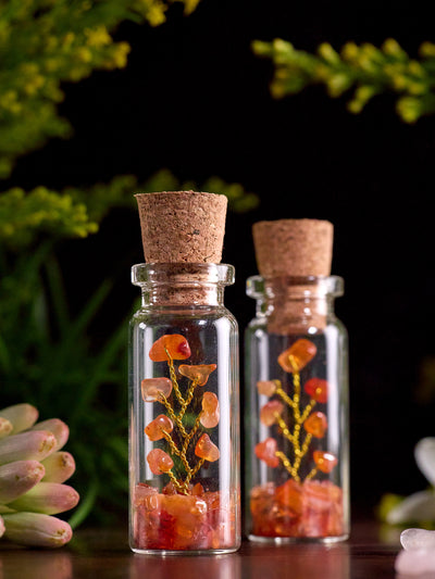 Semi-precious Gemstone - Carnelian Bottle Tree - Set of 2