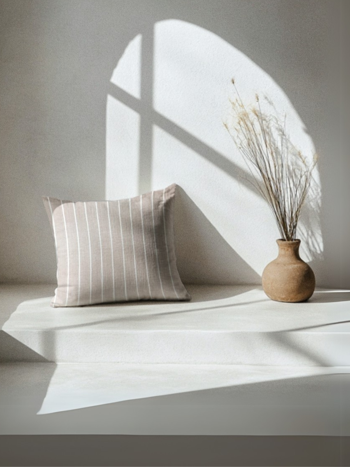 Atacama Brown & White Striped Cotton Cushion Cover