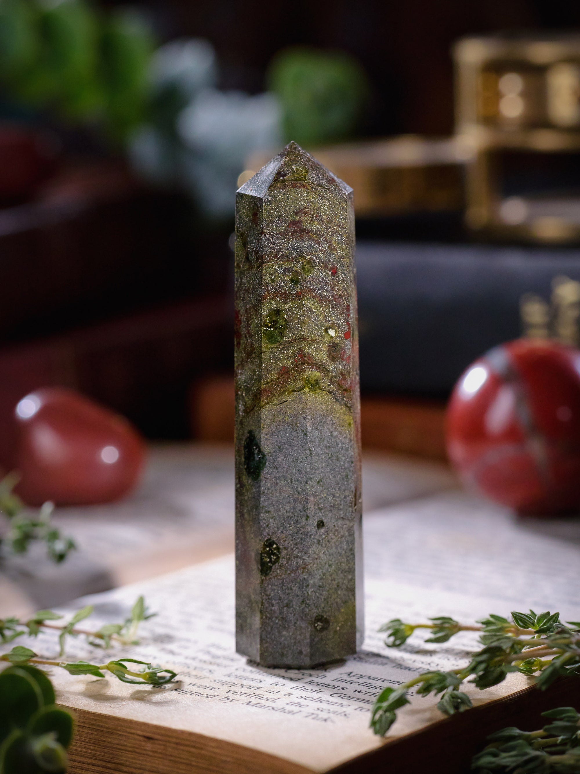 Semi-precious Gemstone - Dragon Blood Jasper Tower