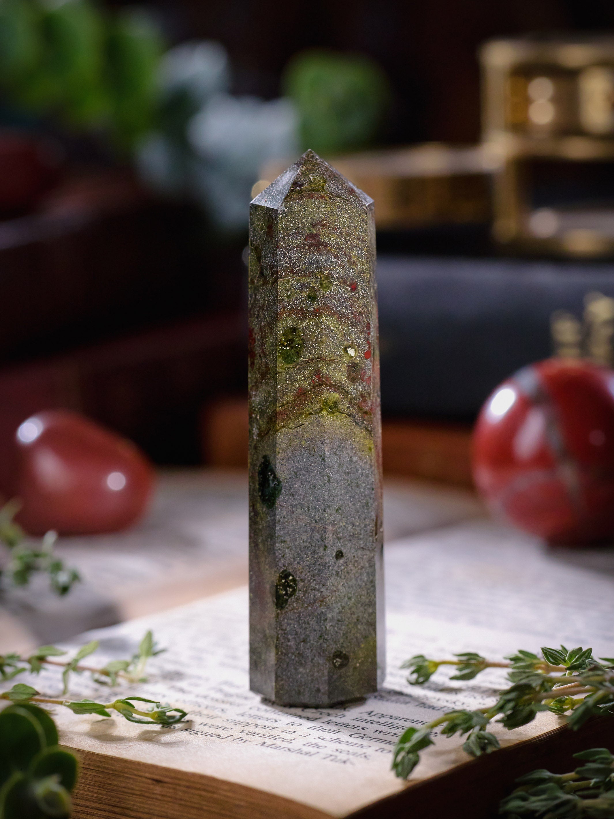 Semi-precious Gemstone - Dragon Blood Jasper Tower - Product Image 
